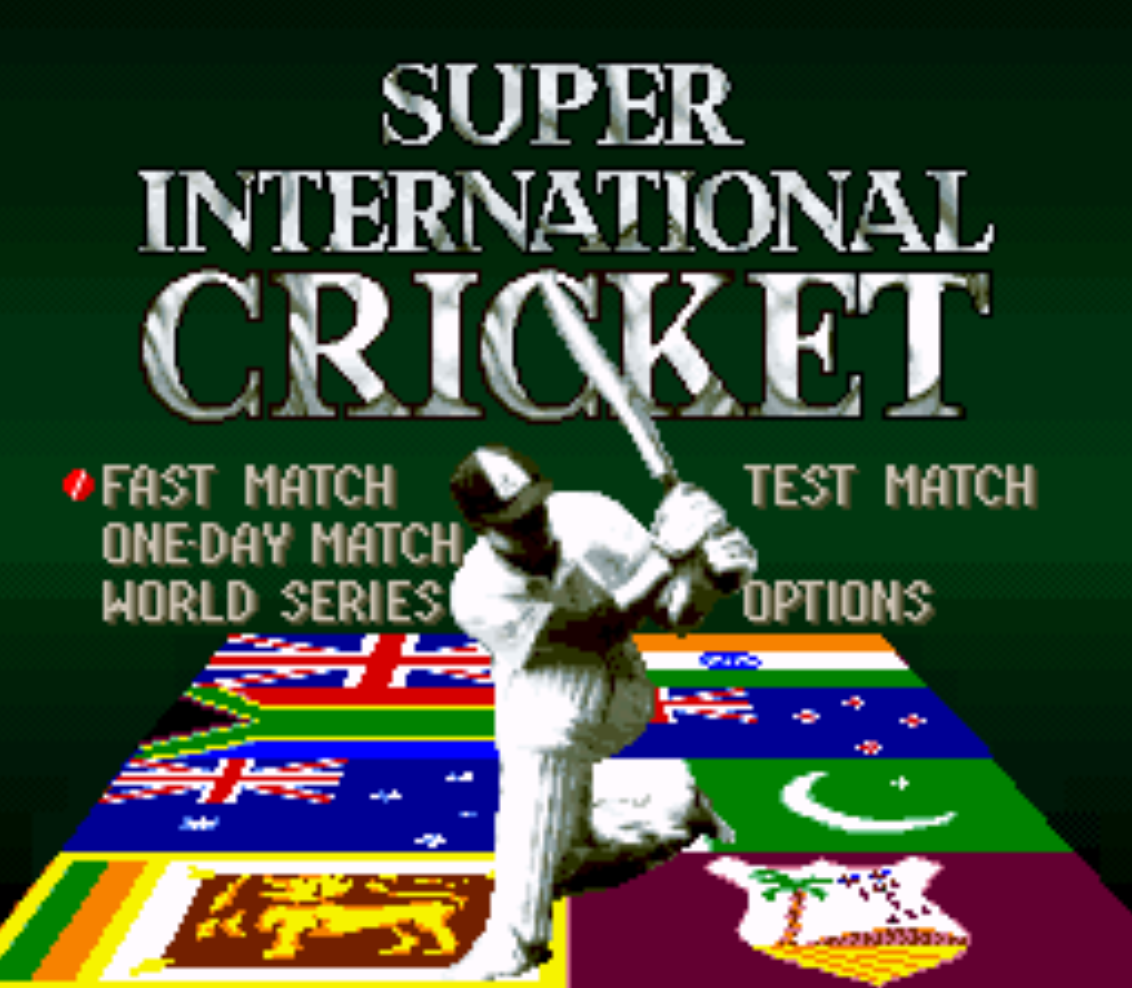 Super International Cricket Title Screen